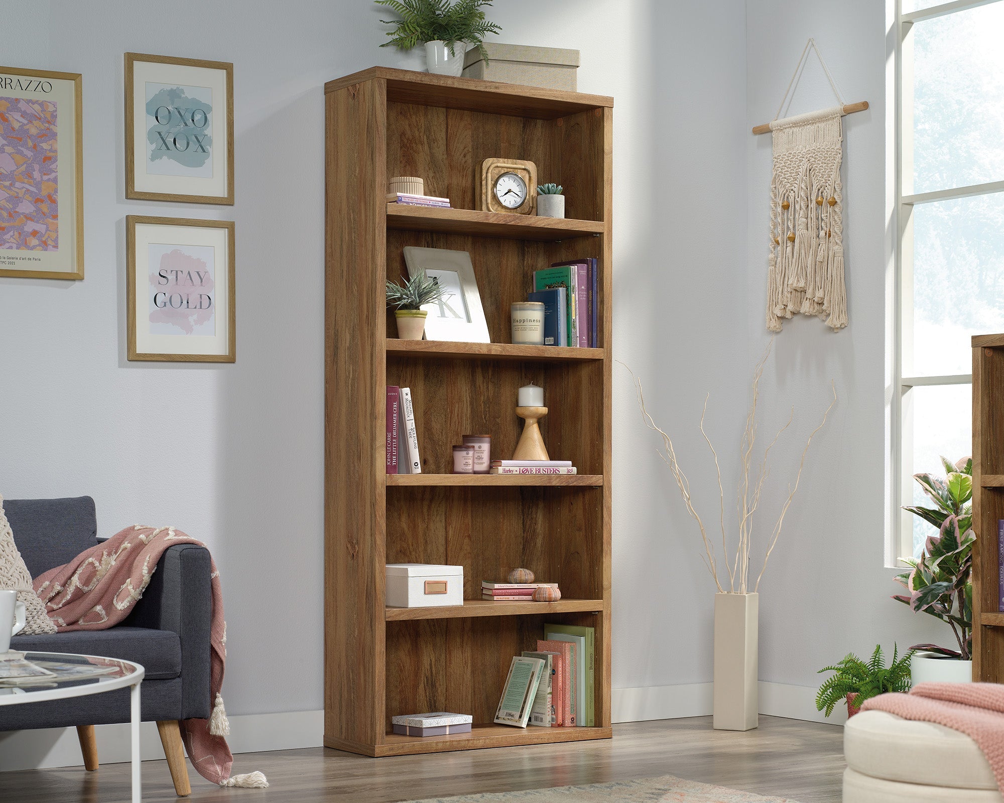 Sauder 5-Shelf Bookcase Sma | Meri Furniture