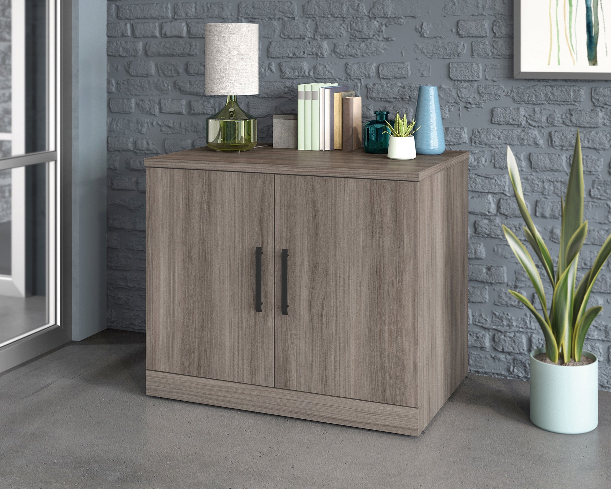 Sauder Affirm 36" Storage Cabinet With Doors He | Meri Furniture