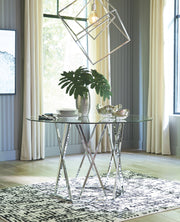 Signature Design by Ashley® Madanere - Chrome Finish - Round Dining Room Table | Meri Furniture