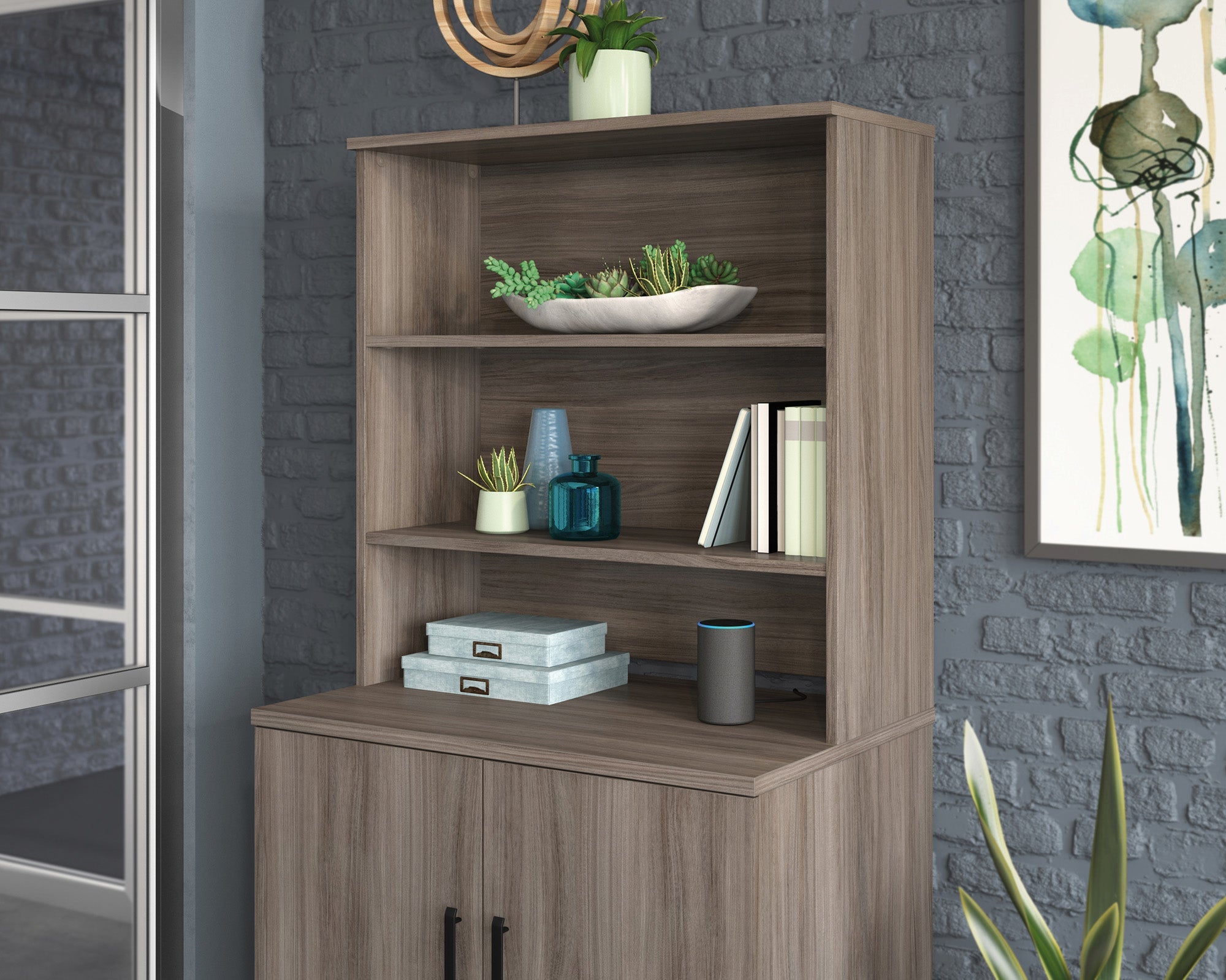 Sauder Affirm 36" X 36" Bookcase Hutch He | Meri Furniture