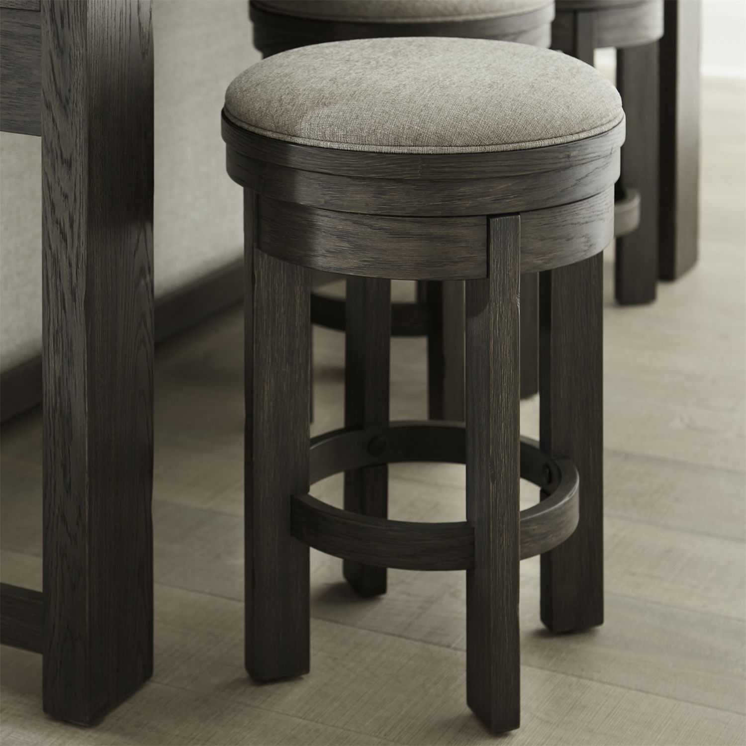 Lennox Hill - Upholstered Swivel Console Stool - Bark