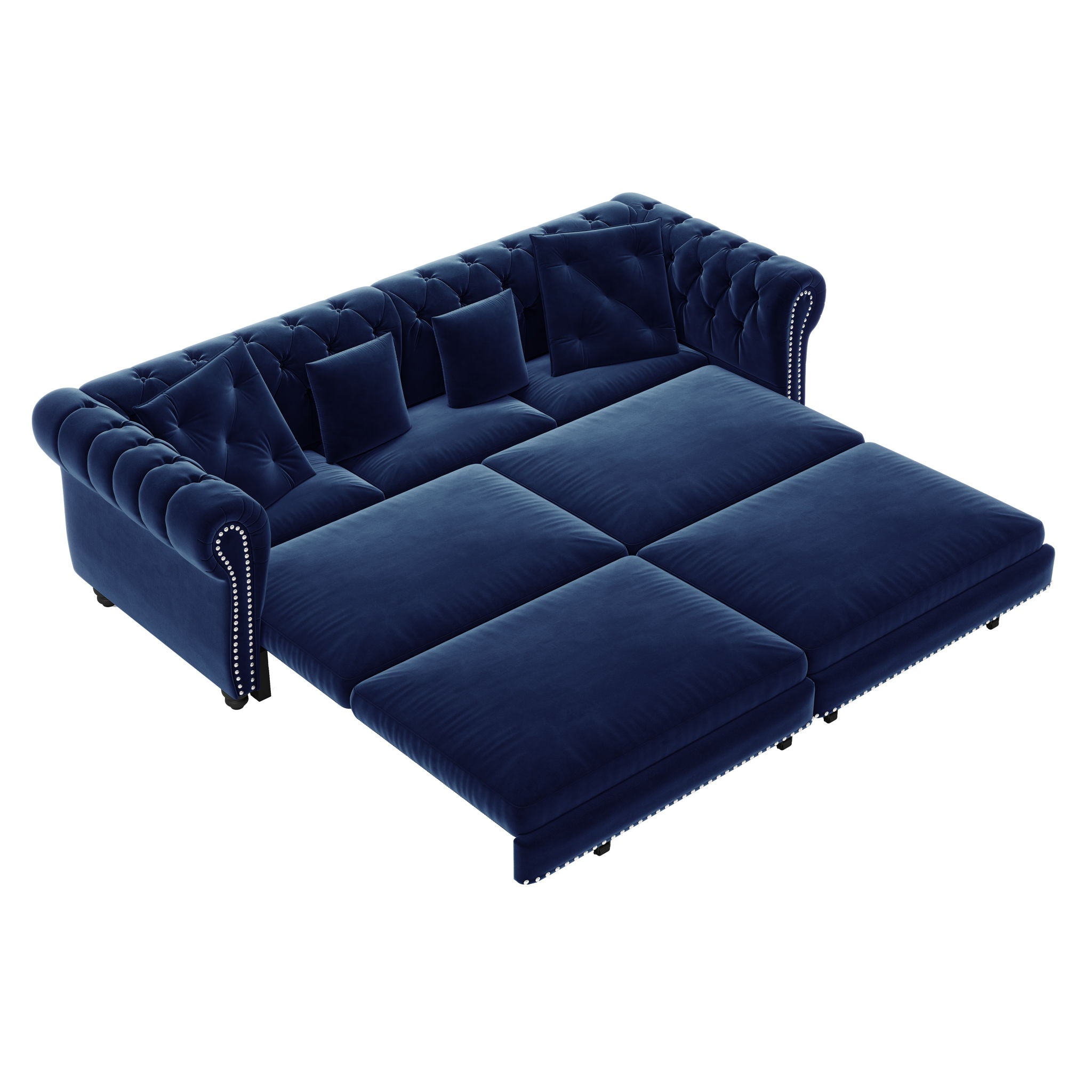 3 In 1 Pull Out Sofa Bed With Movable Ottoman