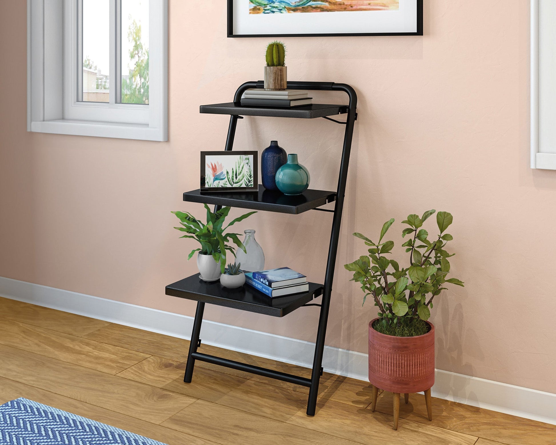 Sauder Anywhere Shelf Black 3a | Meri Furniture
