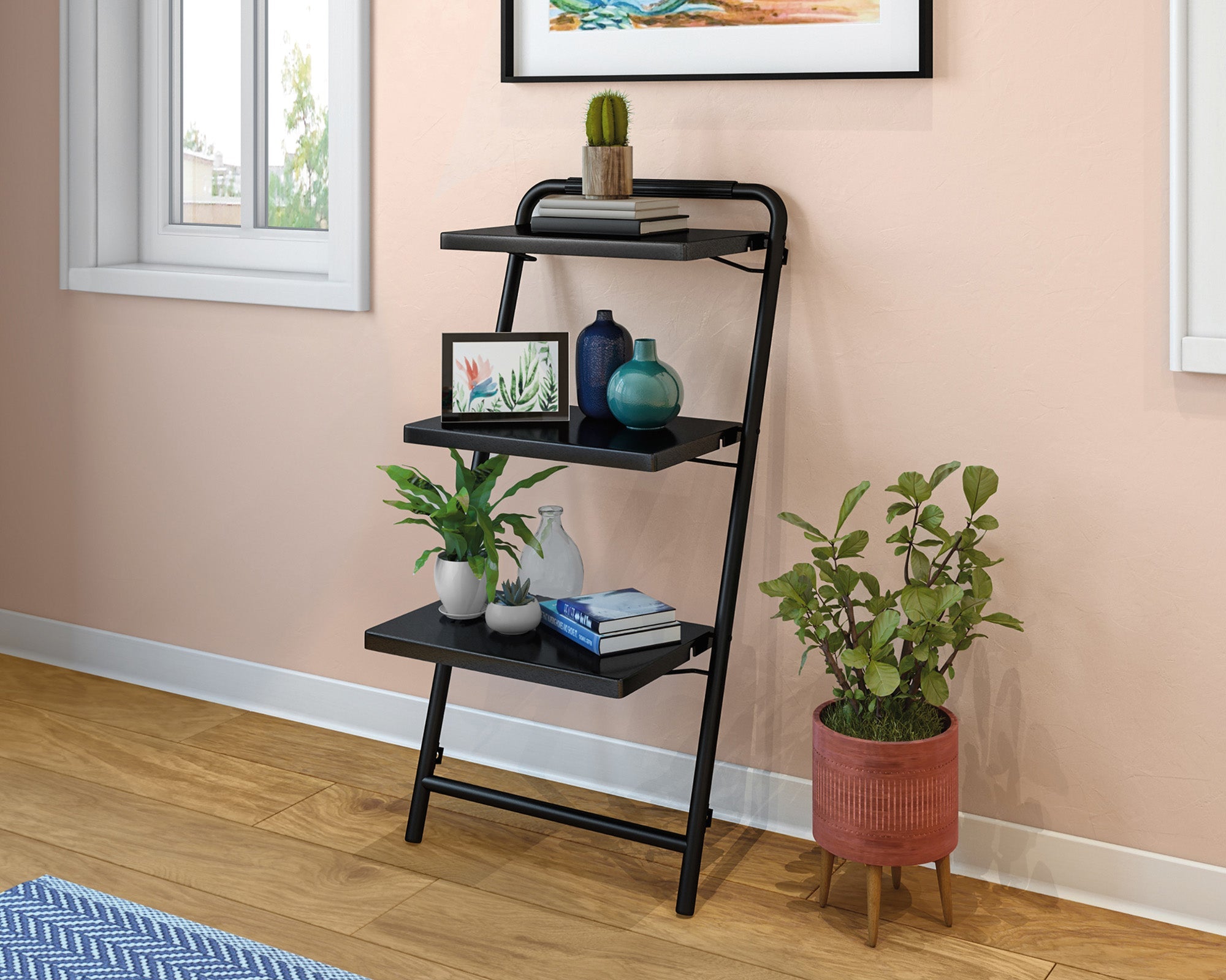 Sauder Anywhere Shelf Black 3a | Meri Furniture