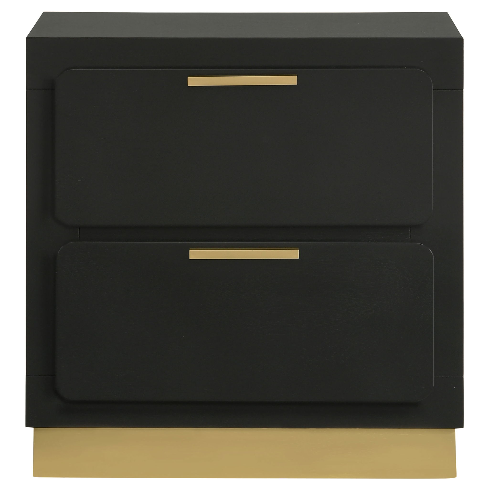 Modern Luxury Nightstand With 2 Drawer Storage