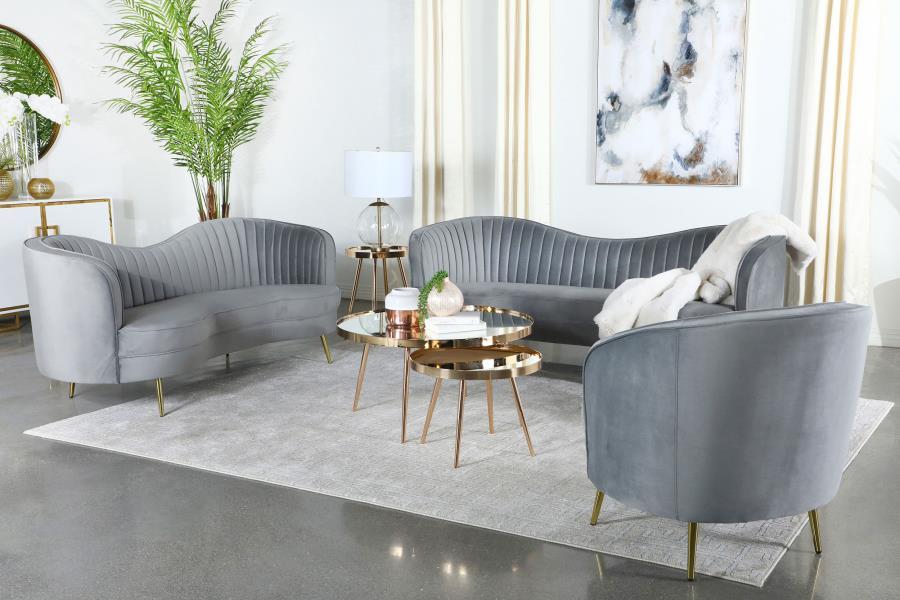 Coaster Fine Furniture Sophia - Upholstered Channel Tufted Sofa Set | Meri Furniture