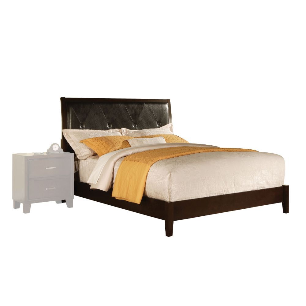 ACME Tyler - Twin Bed - Black PU & CapPUccino | Meri Furniture
