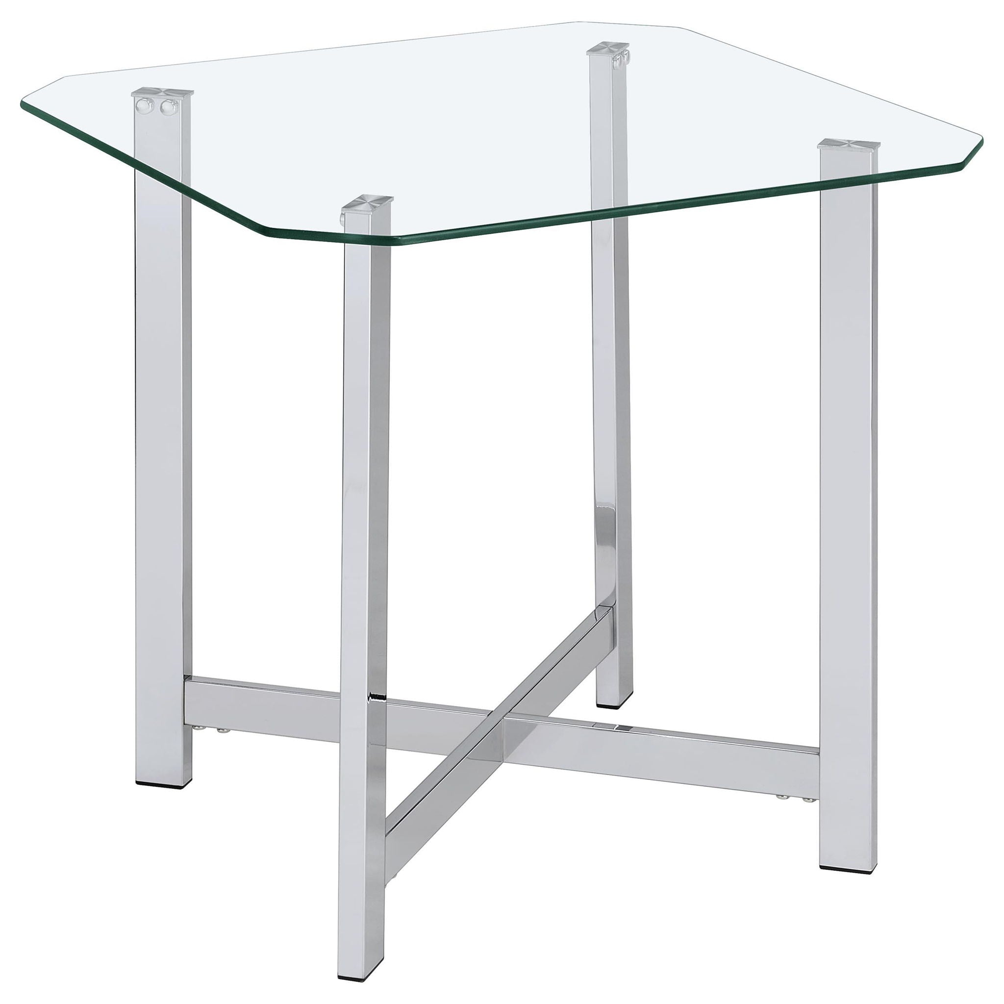 Cronin 3-piece Tempered Glass Top Coffee Table Set Chrome