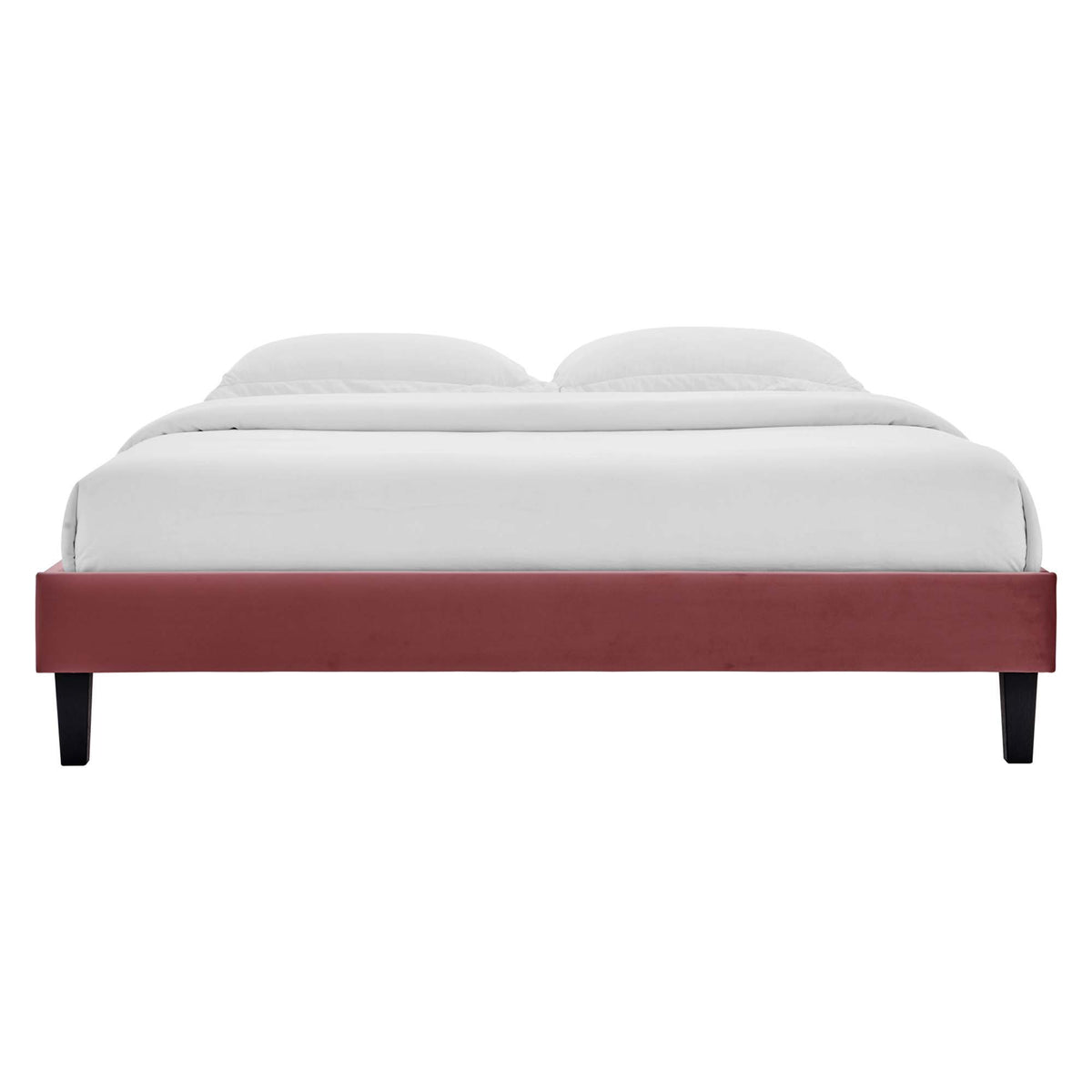 Alessi Tapered Wood Leg Performance Velvet Queen Platform Bed by Modway
