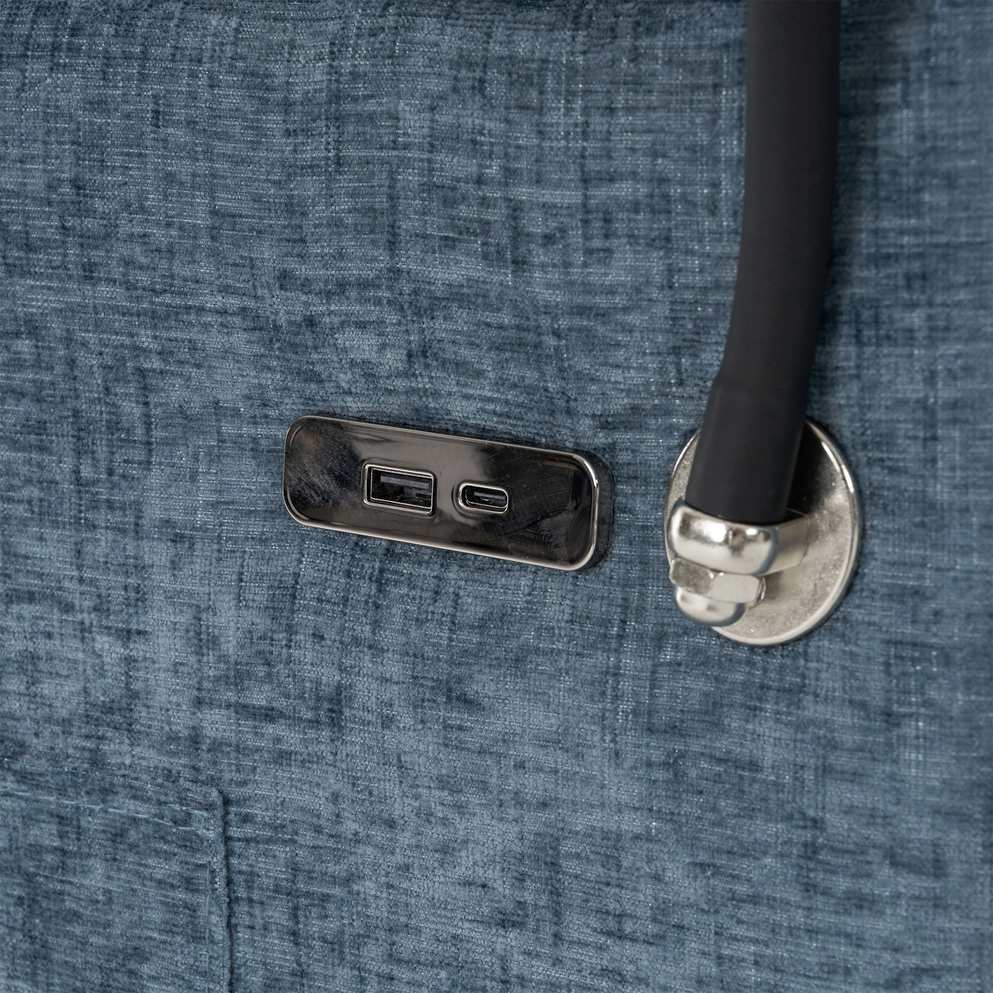 Pull-Out Sleeper Sofa With Reversible Backrest Cushion, Side Pockets, 2 USB Ports And A Phone Holder For Living Room