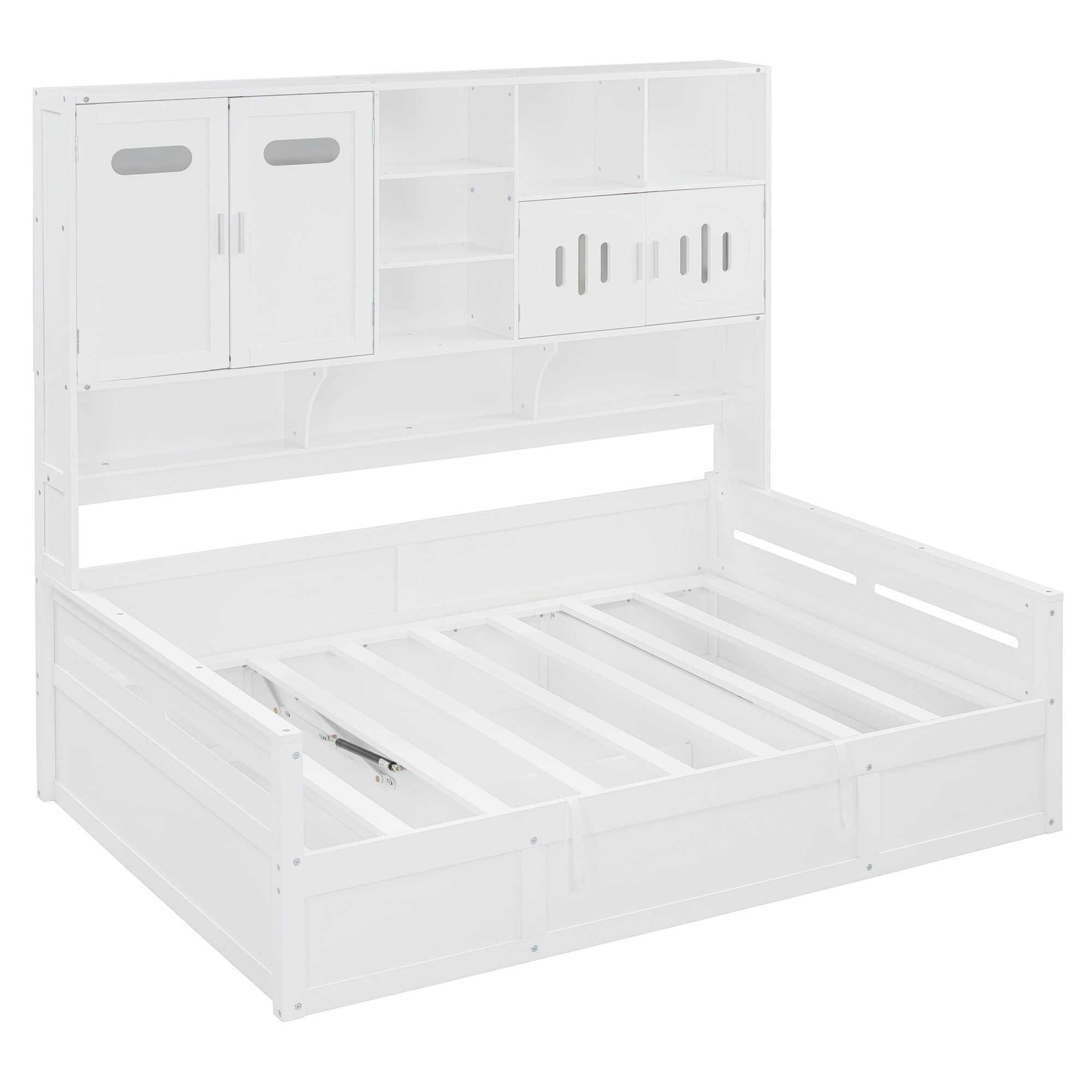 Daybed With All-In-One Cabinet And Shelf