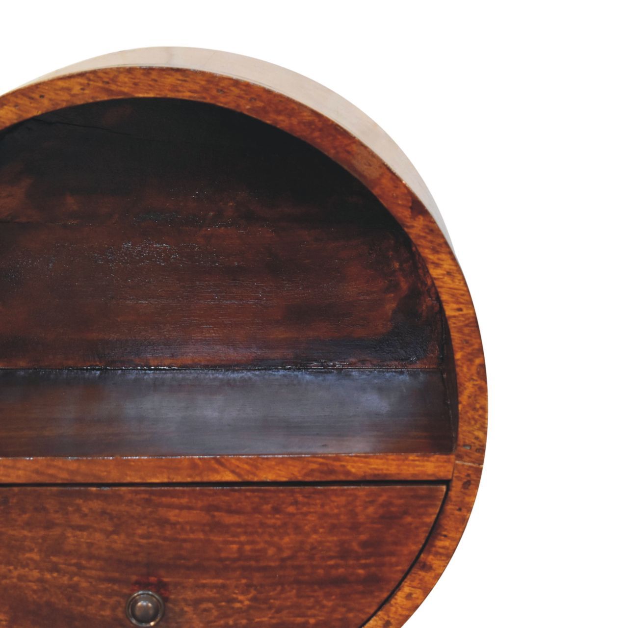 Floating Circle Bedside Table - Chestnut