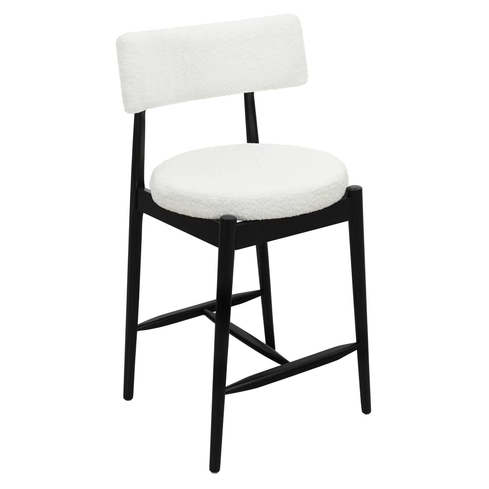 Mid Century Modern Counter Stools, Fabric Upholstered Chairs