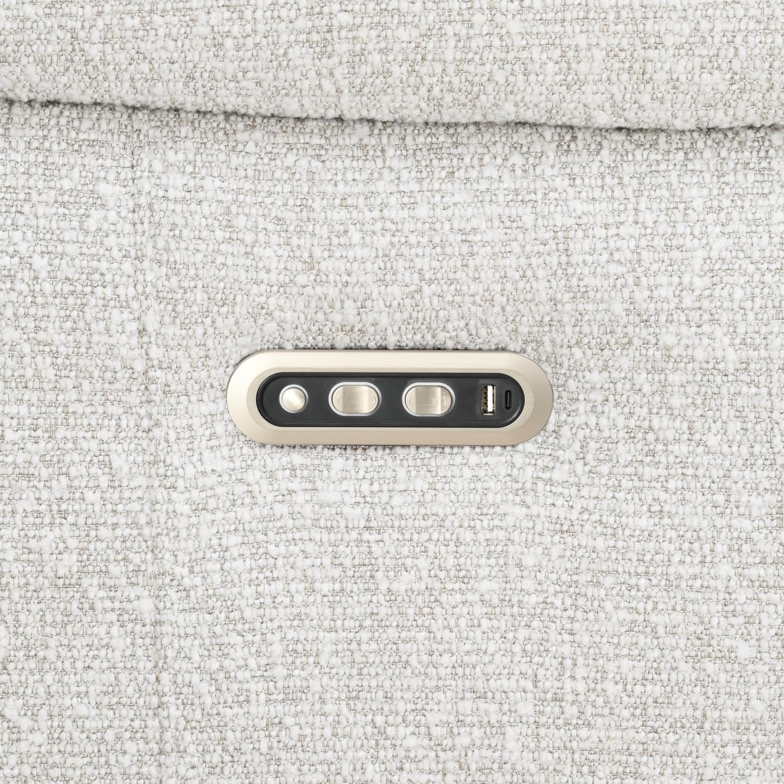 U15 - 6 Piece Beige Power Reclining Sectional With Power Headrest - White
