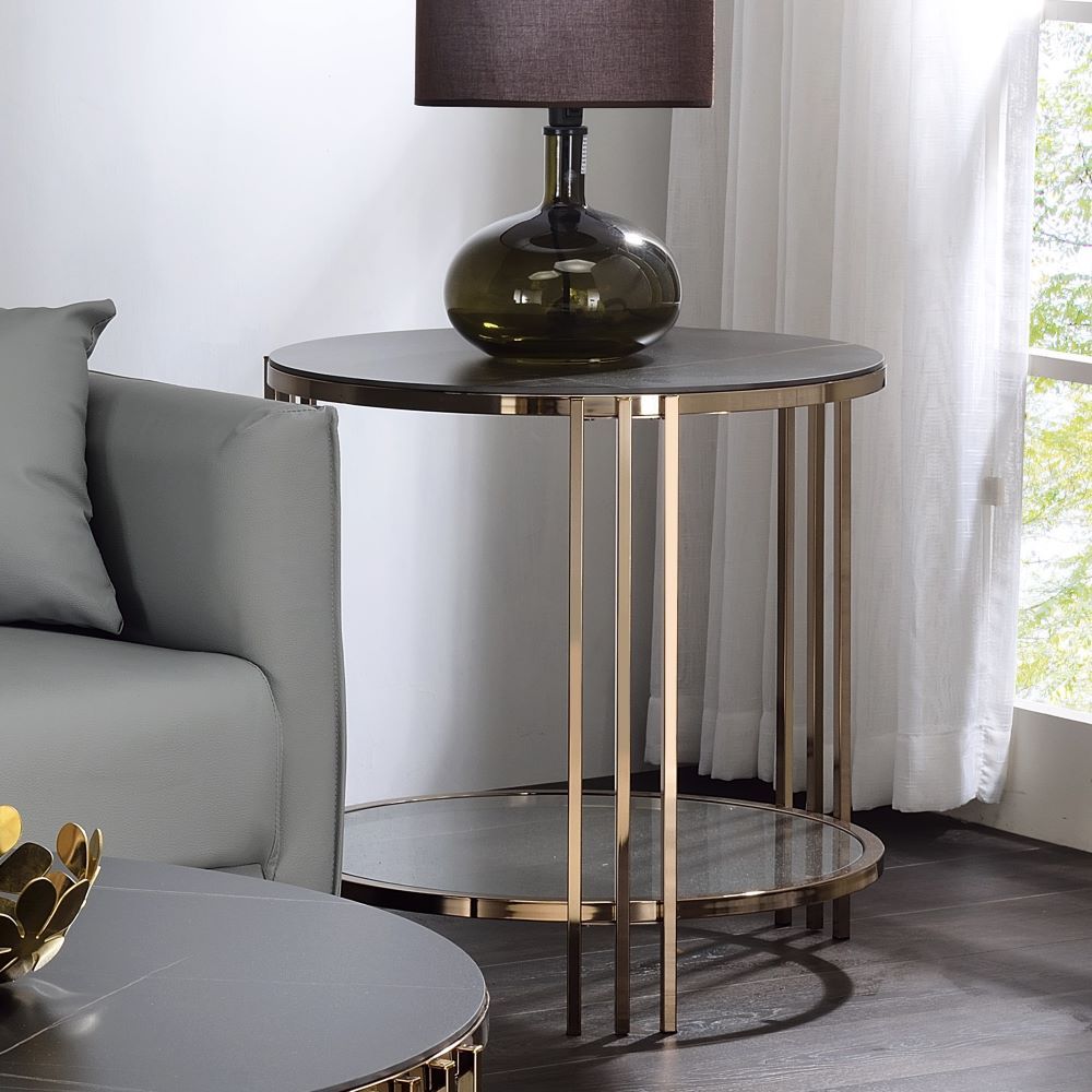 ACME Zaidee - End Table - Gold | Meri Furniture