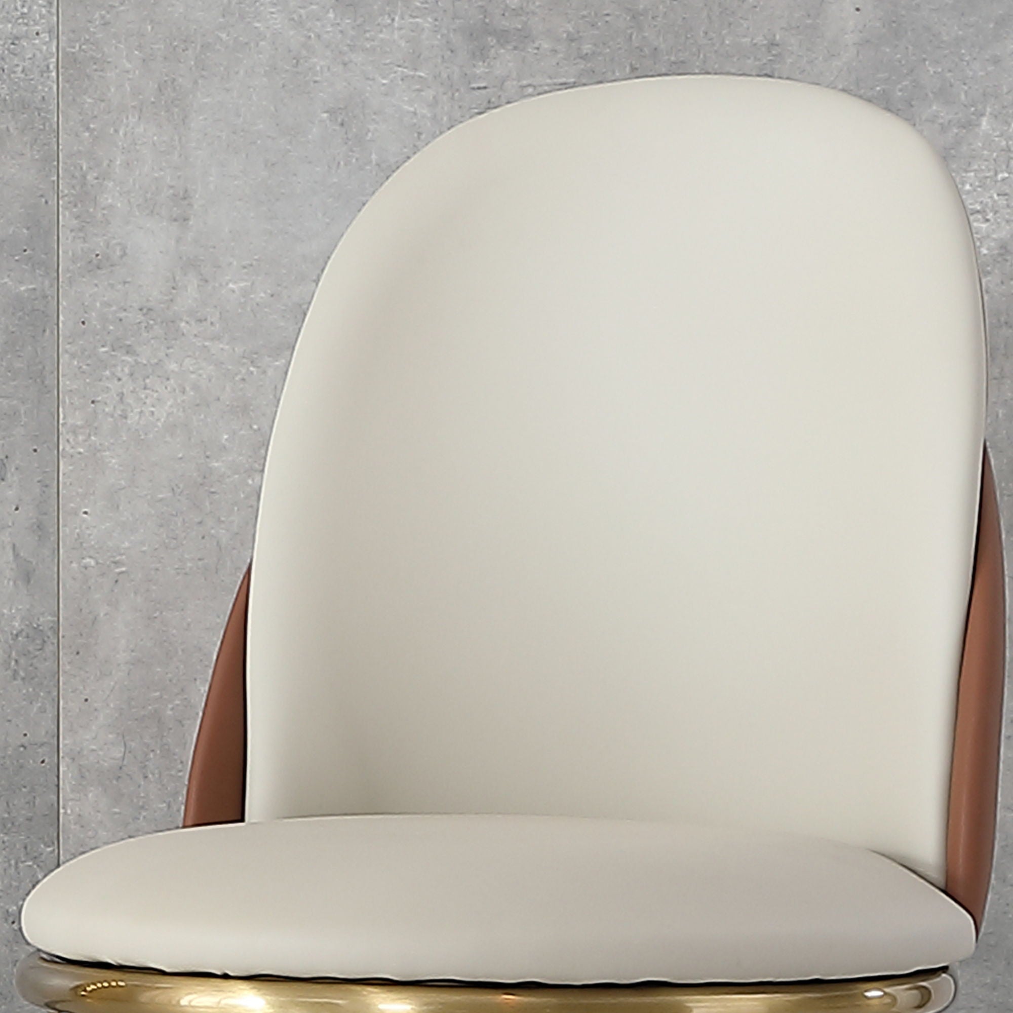 Modern Dining Chairs (Set of 2) With Gold Metal Legs - Beige