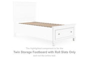 Fortman - Twin Storage Footboard With Roll Slats - White
