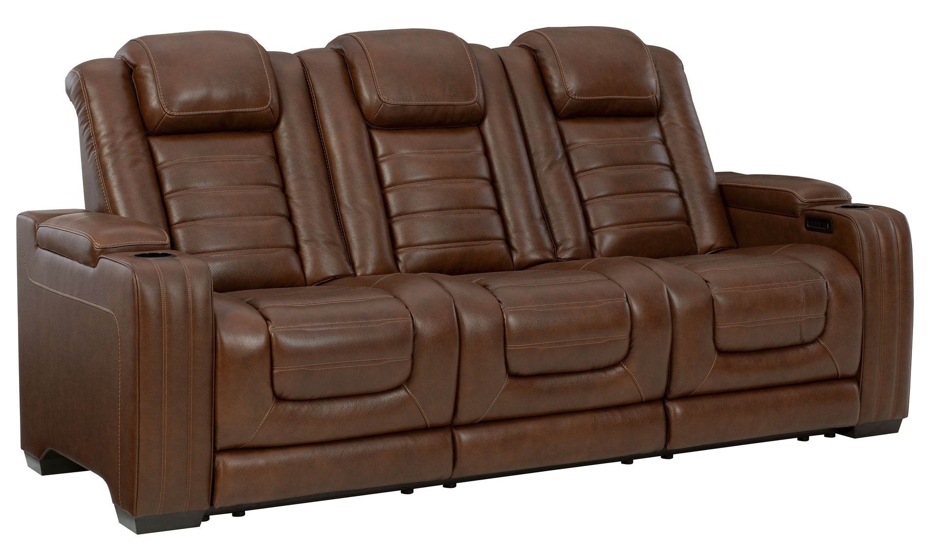 Ashley Furniture Backtrack - Chocolate - Pwr Rec Sofa With Adj Headrest | Meri Furniture