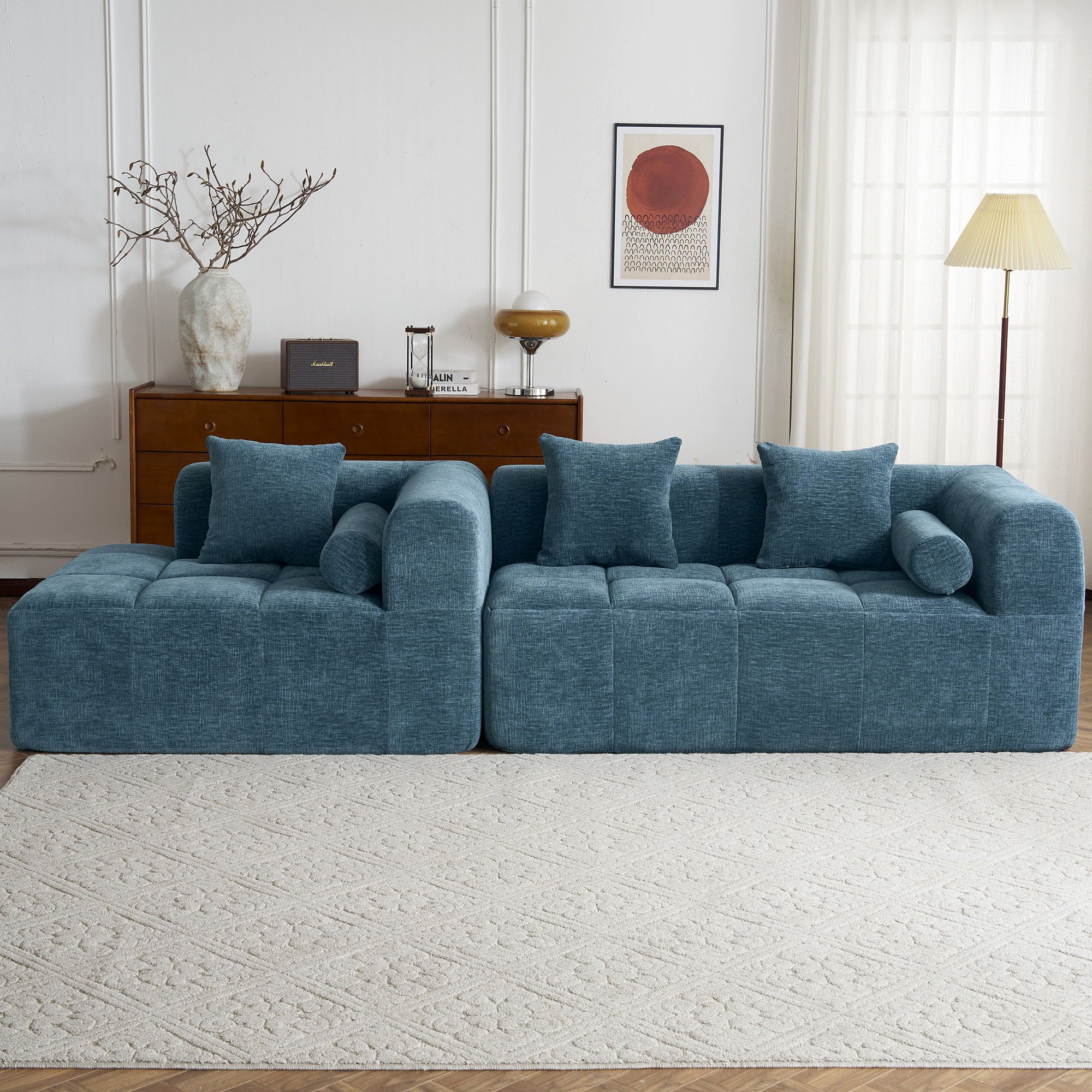 Sectional Free Combined Sofa With 2 Side Pockets