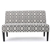 Contemporary Loveseat With Upholstered Fabric And Birch Wood Legs - Gray