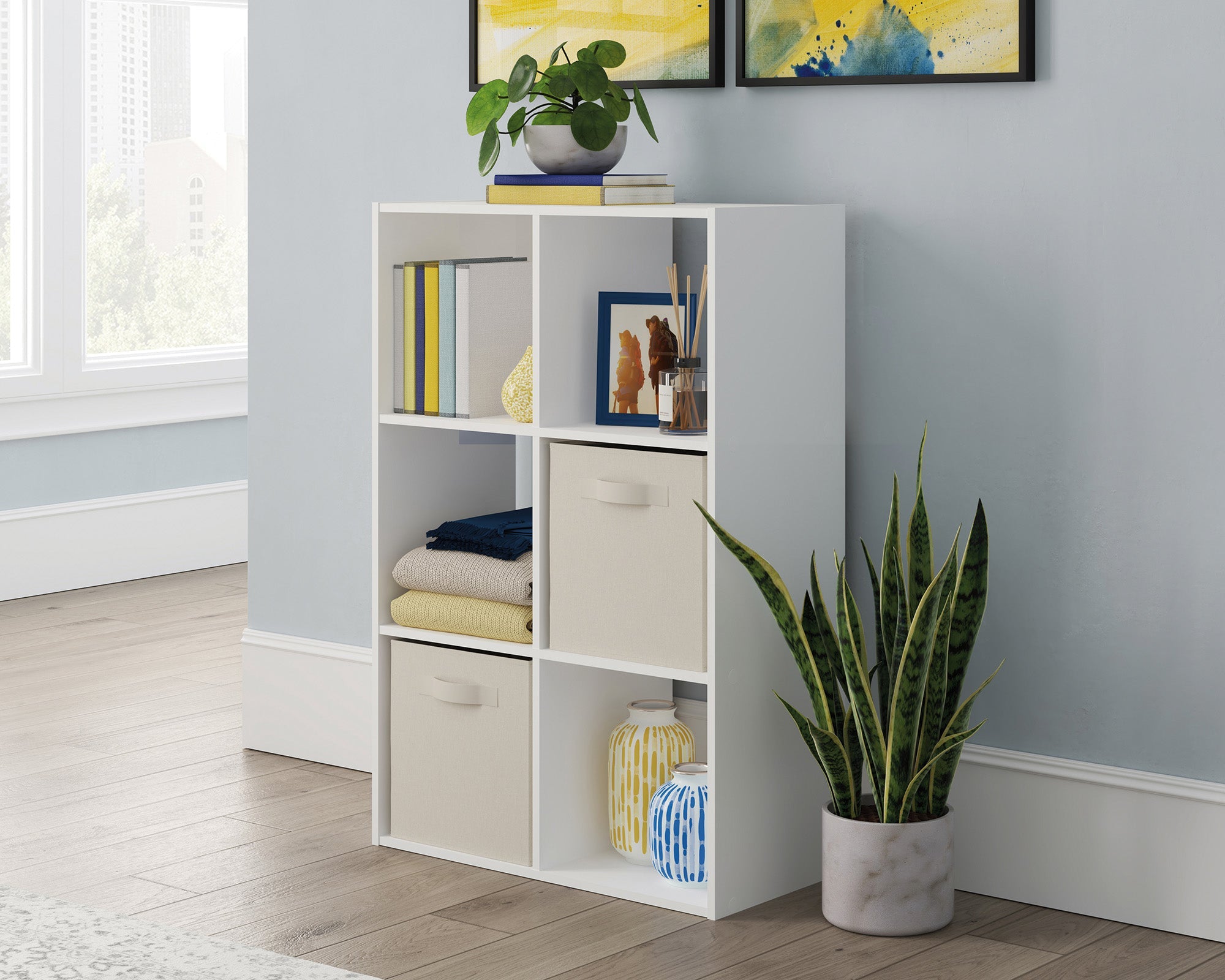 Sauder 6-Cube - 1/2" Construction White 3a | Meri Furniture