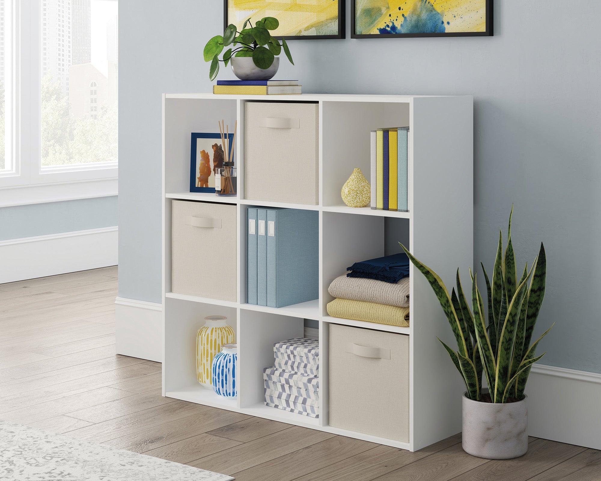 Sauder 9-Cube - 1/2" Construction White 3a | Meri Furniture