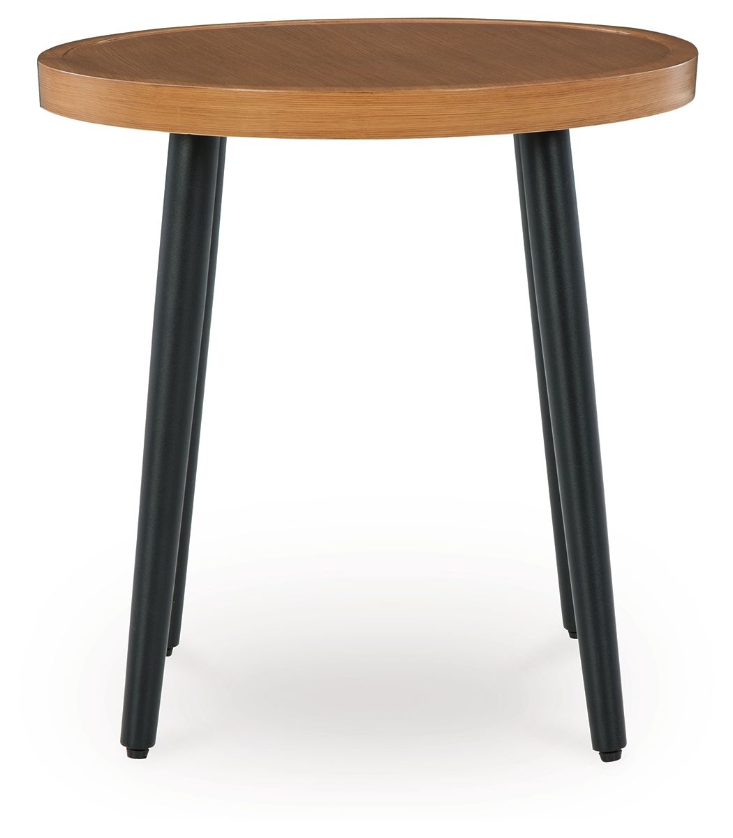 Signature Design by Ashley® Horizon Hall - Two-tone Brown - Round End Table | Meri Furniture