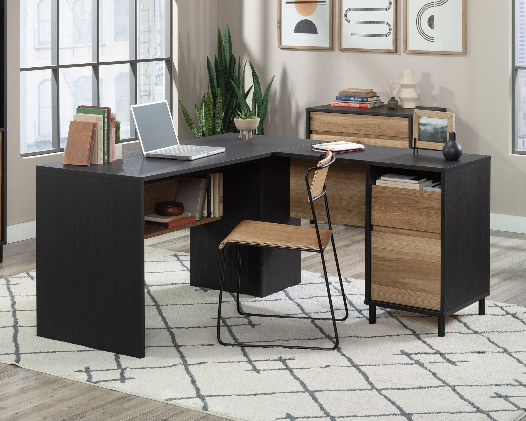 Sauder Acadia Way L-Desk Rao A2 | Meri Furniture