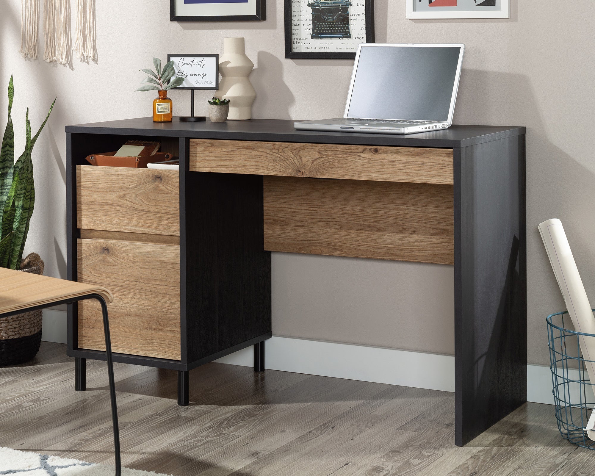 Sauder Acadia Way Single Ped Desk Rao | Meri Furniture