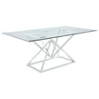 Coaster Fine Furniture Beaufort - Rectangular Glass Top Dining Table - Chrome | Meri Furniture
