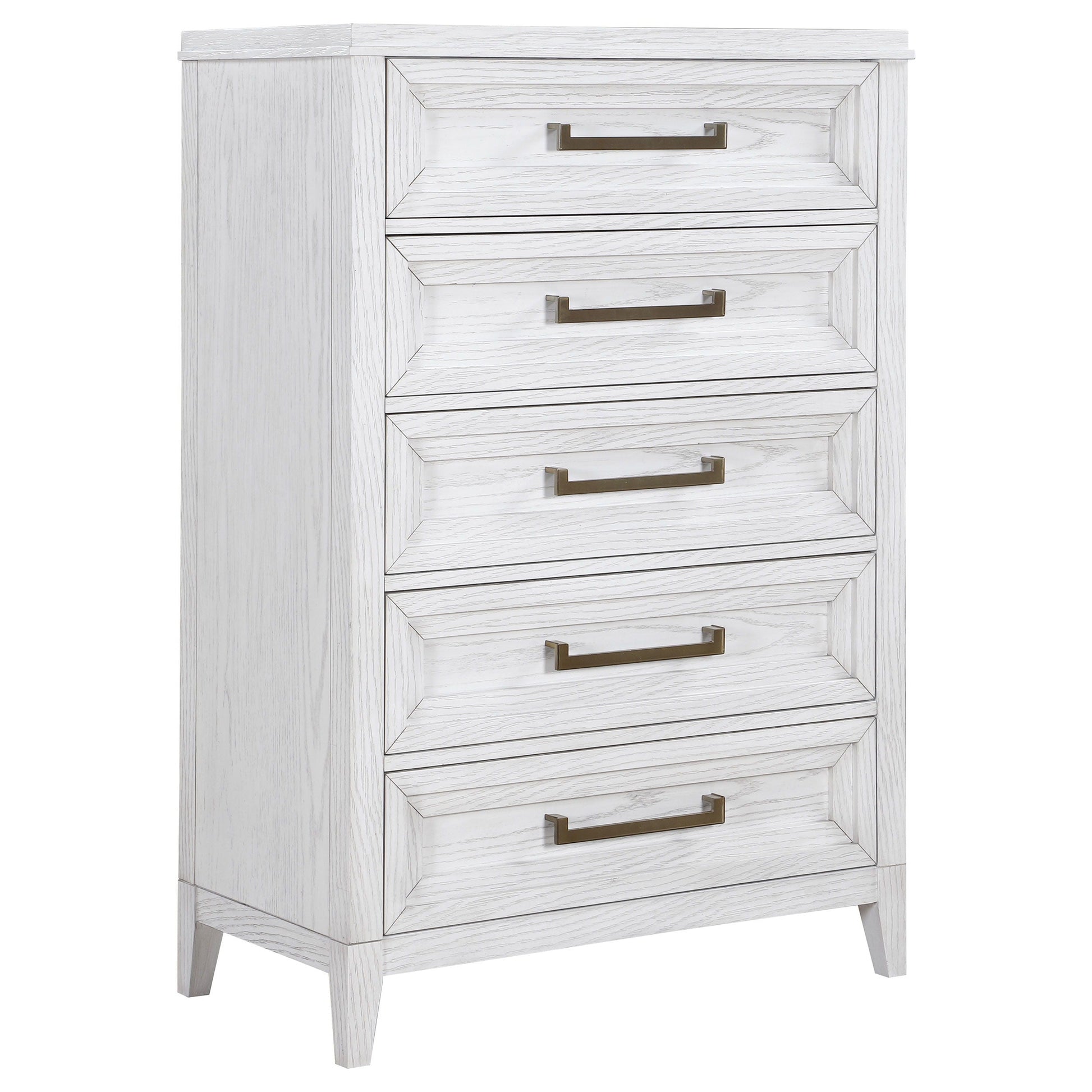 Coaster Fine Furniture Marielle - 5-Drawer Bedroom Chest - Distressed White | Meri Furniture