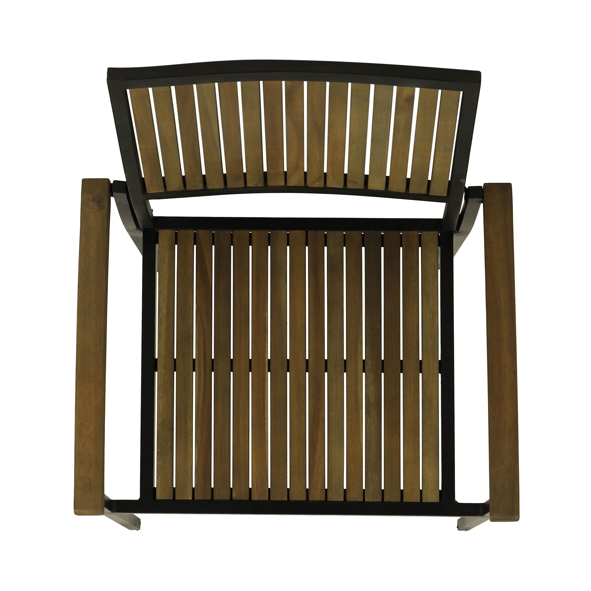 Vermilion - Outdoor Dining Chair With Vertical Slat And Wooden Arm