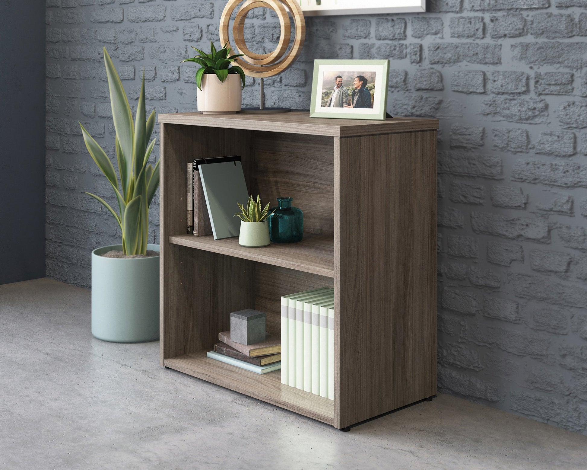 Sauder Affirm 2 Shelf Bookcase Hudson Elm | Meri Furniture