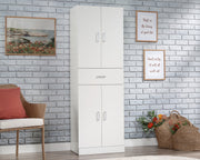 Sauder 4-Door/1-drawer Storage Cabinet Wh | Meri Furniture