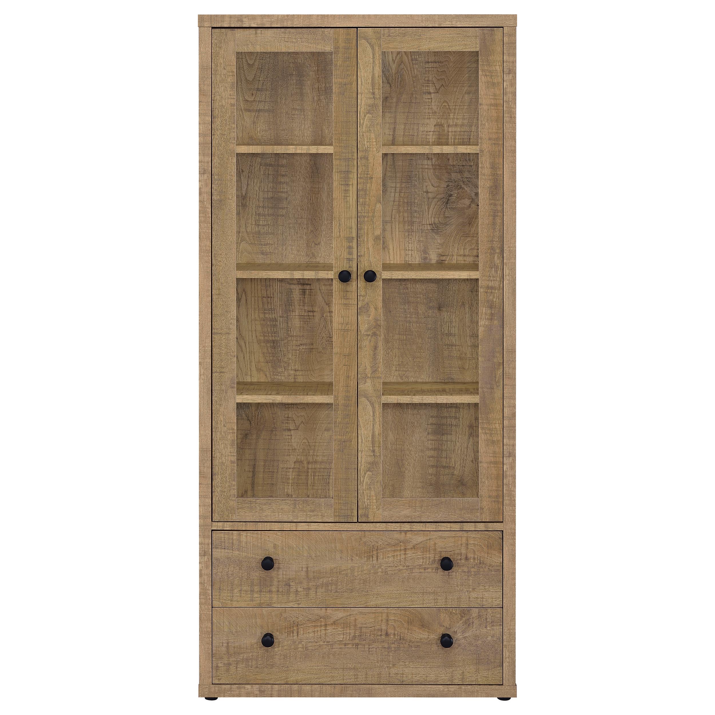 Coaster Fine Furniture Hawthorne - 4-Shelf Glass Door Tall Cabinet With Drawers | Meri Furniture