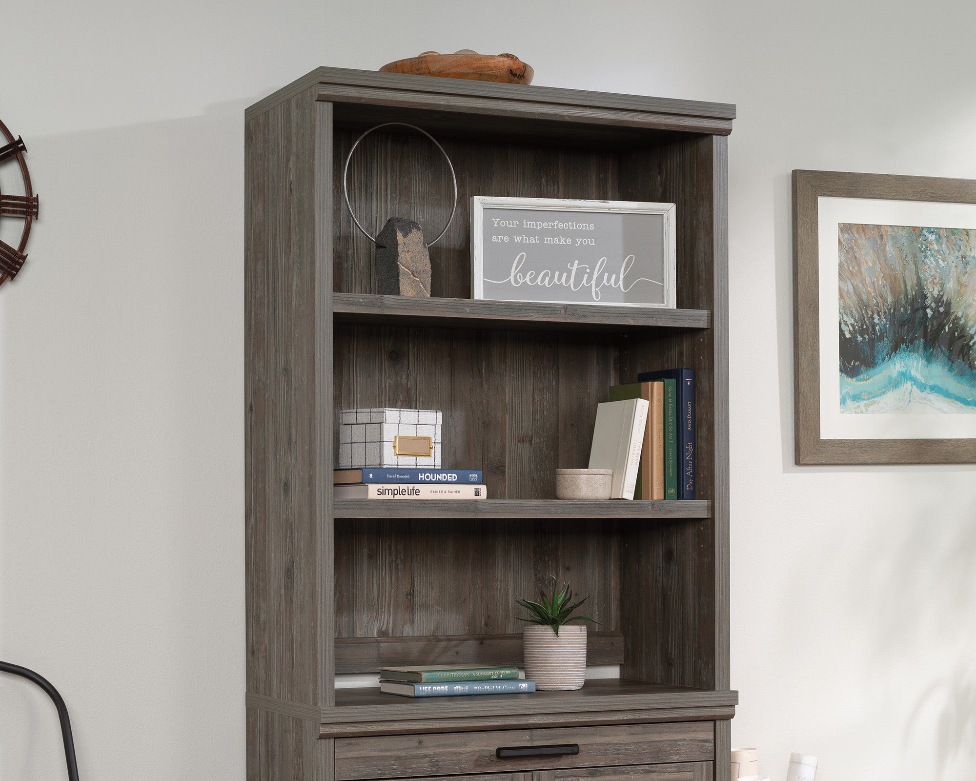 Sauder Aspen Post Library Hutch Pp | Meri Furniture