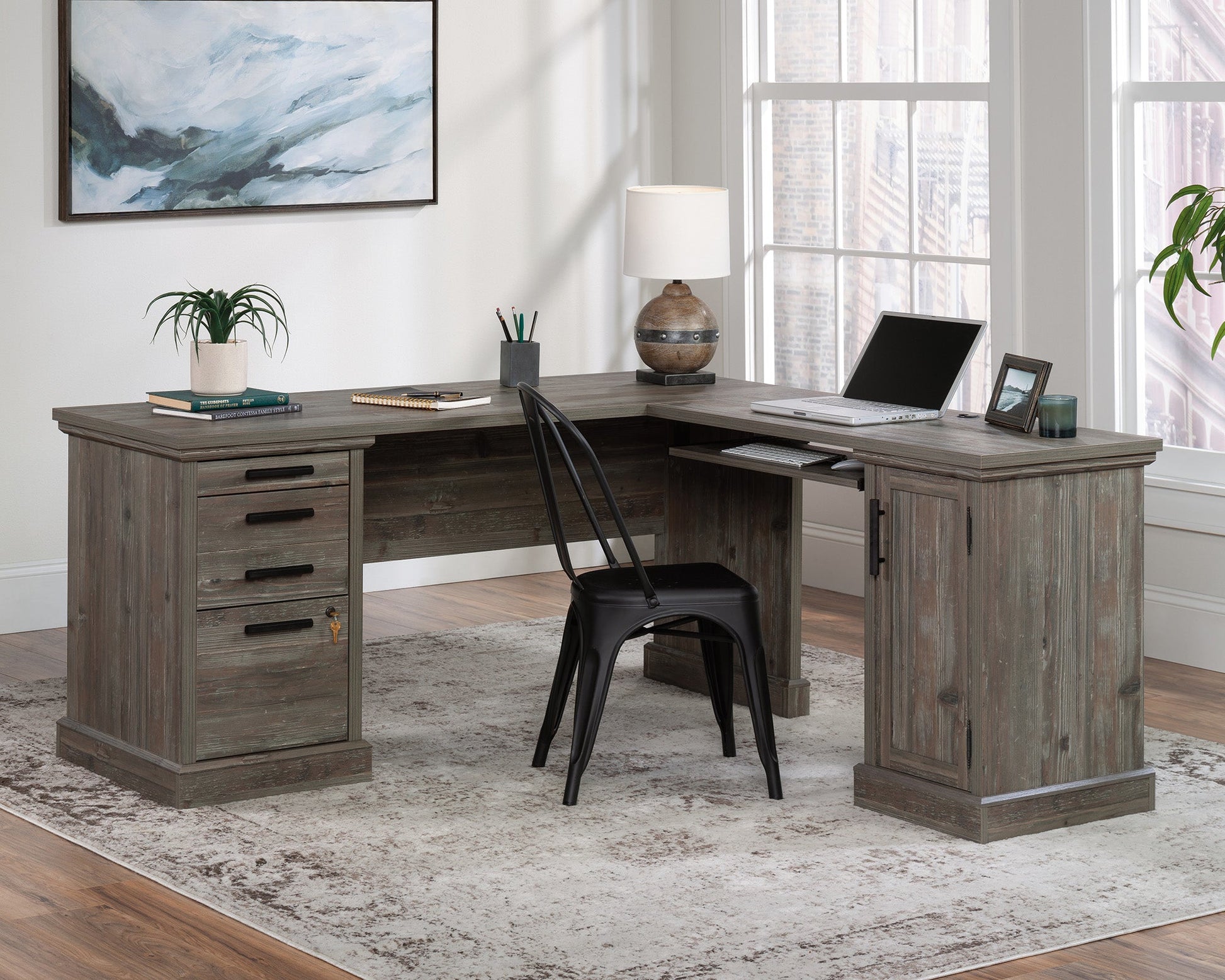 Sauder Aspen Post L-Desk 66 X 66 Pp A2 | Meri Furniture