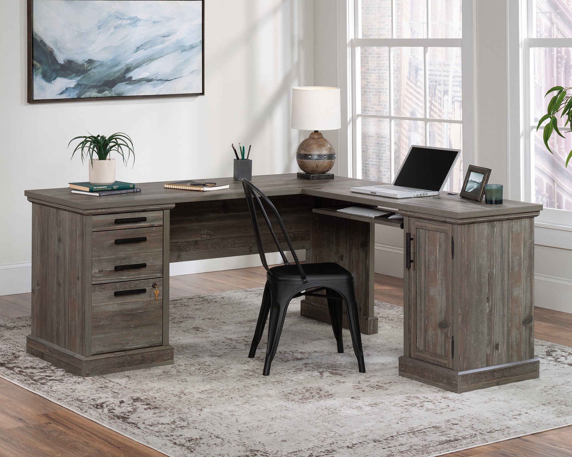 Sauder Aspen Post L-Desk 66 X 66 Pp A2 | Meri Furniture