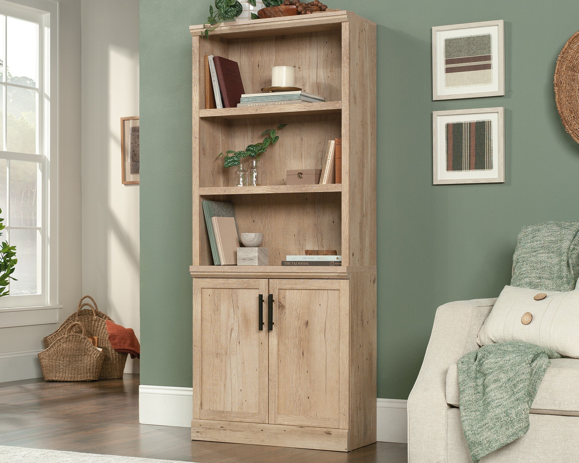 Sauder Aspen Post Library W/doors Pmo | Meri Furniture