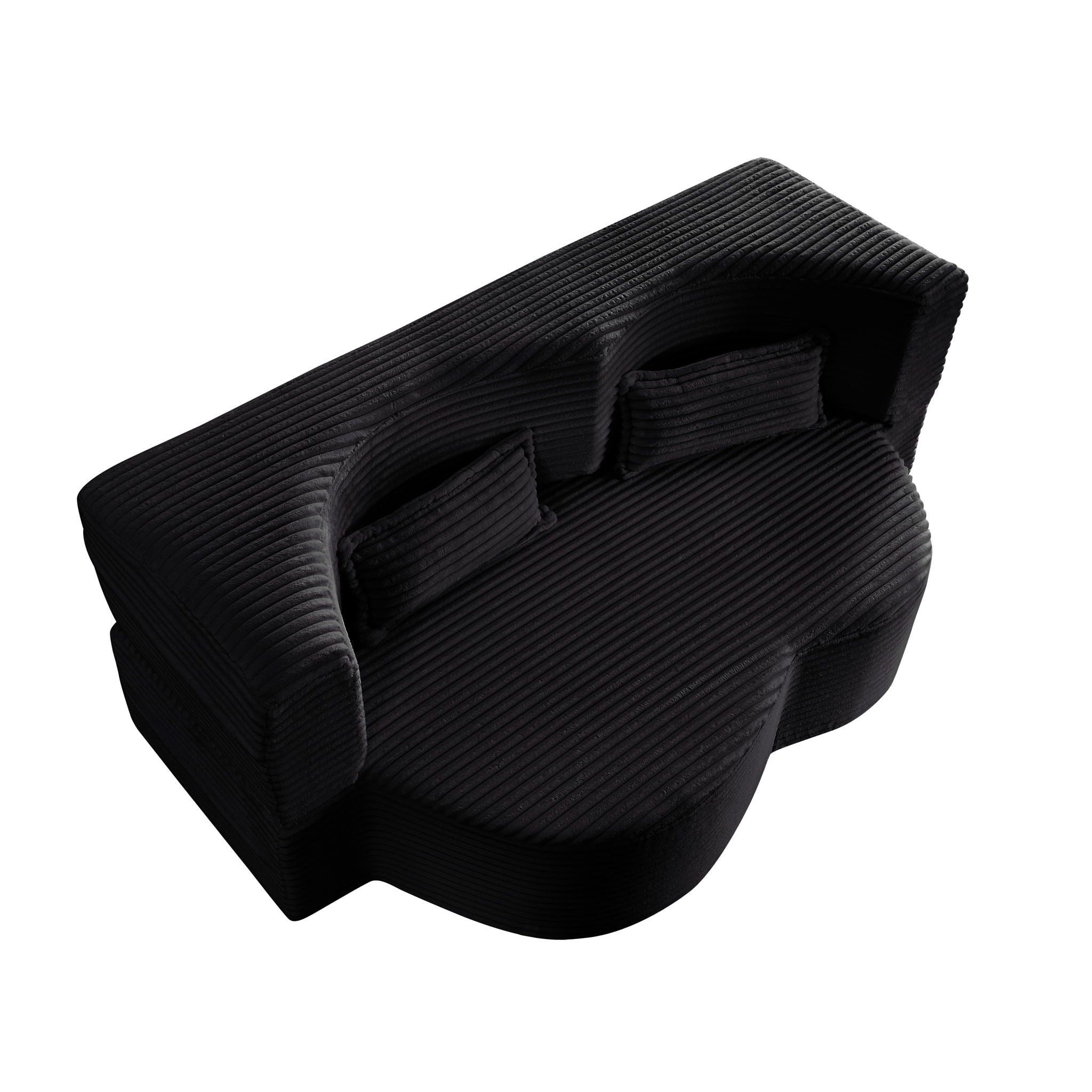 Floor Convertible Sleeper Sofa Bed With 2 Pillows