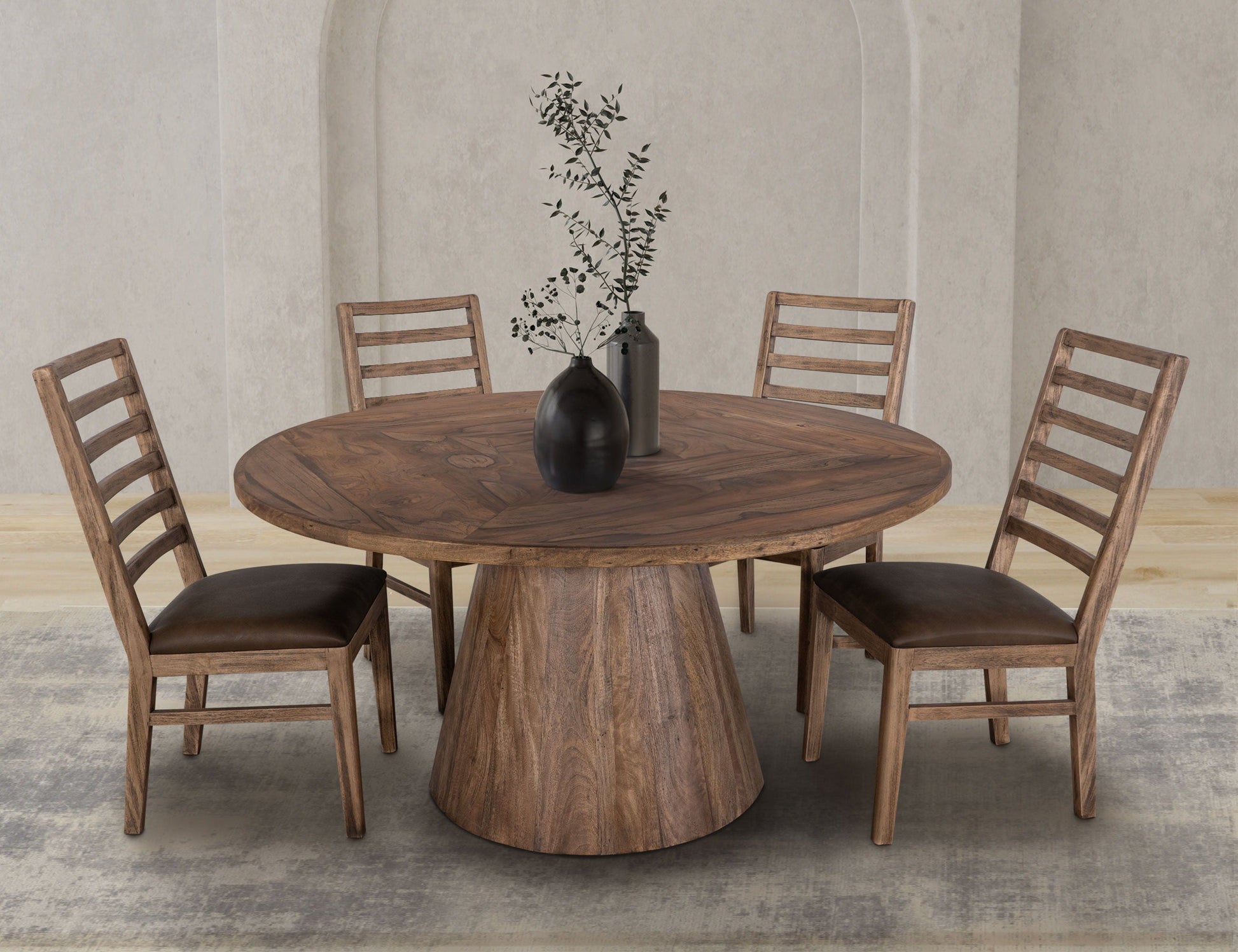 International Furniture Direct Balam - Chair (Set of 2) - Brown | Meri Furniture