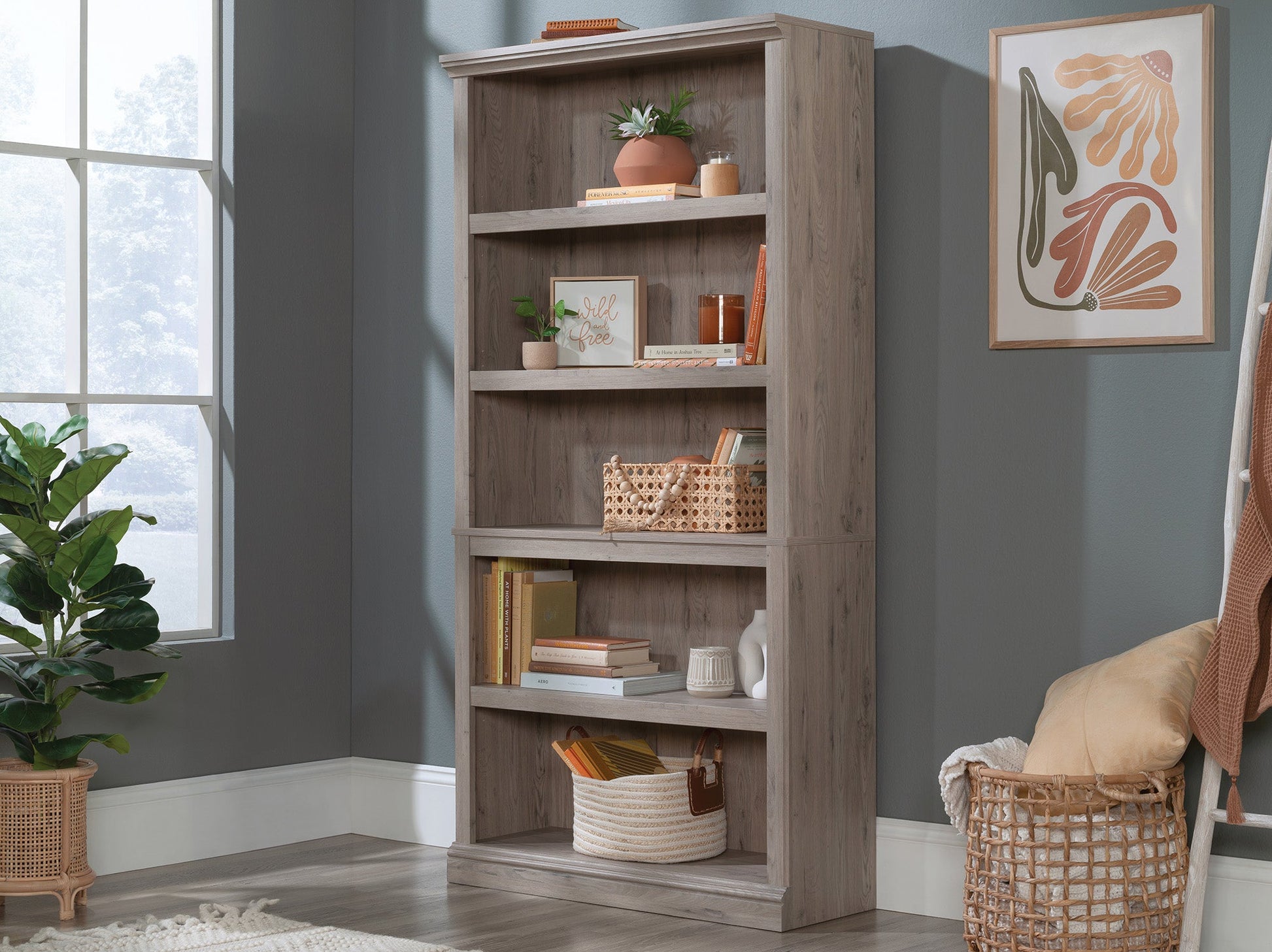 Sauder 5-Shelf Bookcase Lo | Meri Furniture