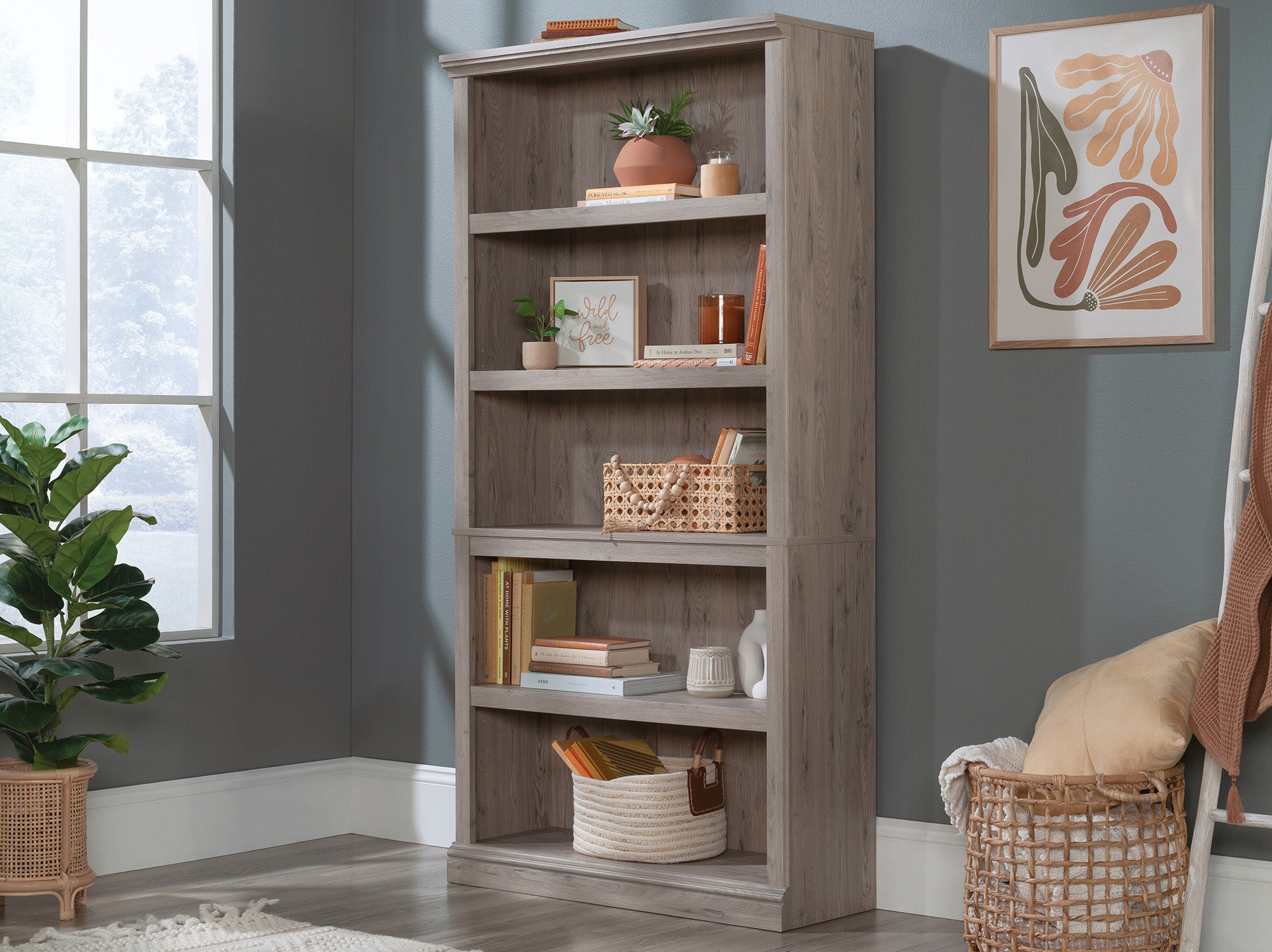 Sauder 5-Shelf Bookcase Lo | Meri Furniture