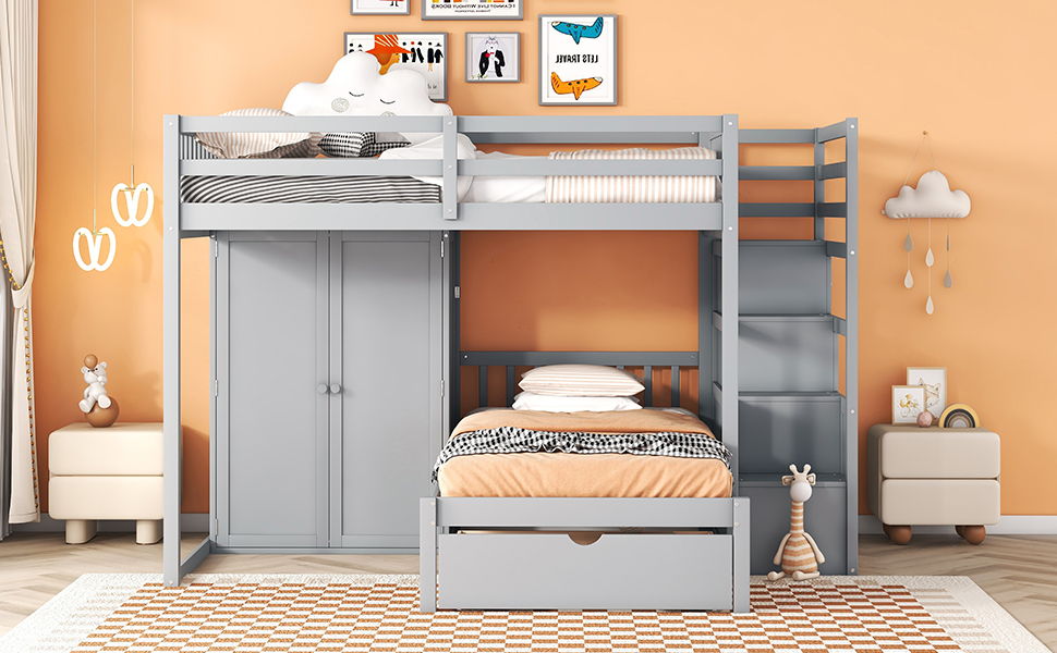 Bunk Bed With Wardrobe, Drawers