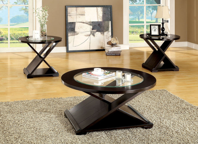 Furniture of America Orbe - 3 Piece Table Set - Espresso | Meri Furniture