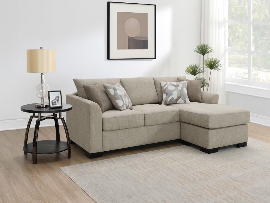 Coaster Fine Furniture Storey - Upholstered Sleeper Sectional Chaise Sofa | Meri Furniture