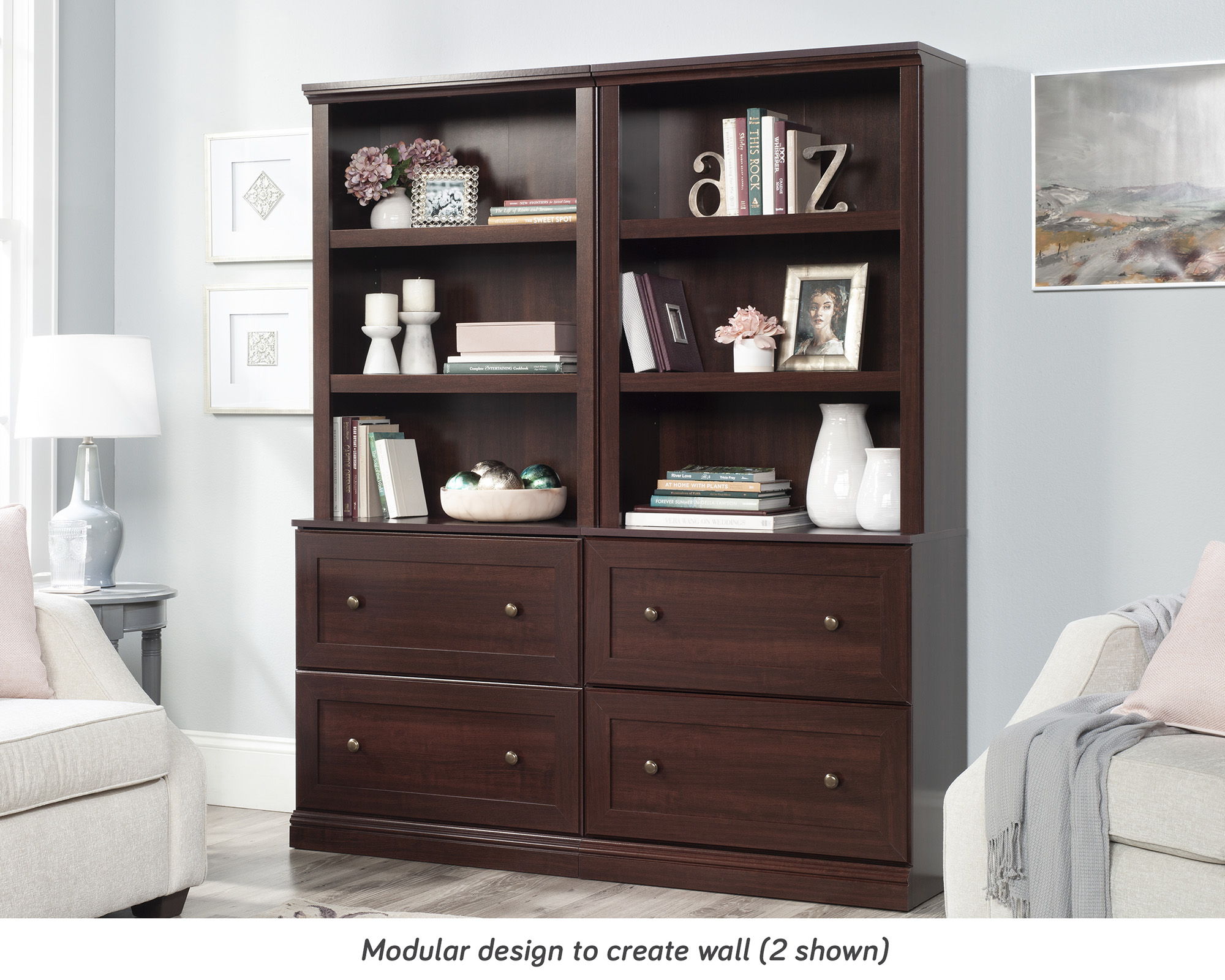 Bookcase with Drawers in Select Cherry