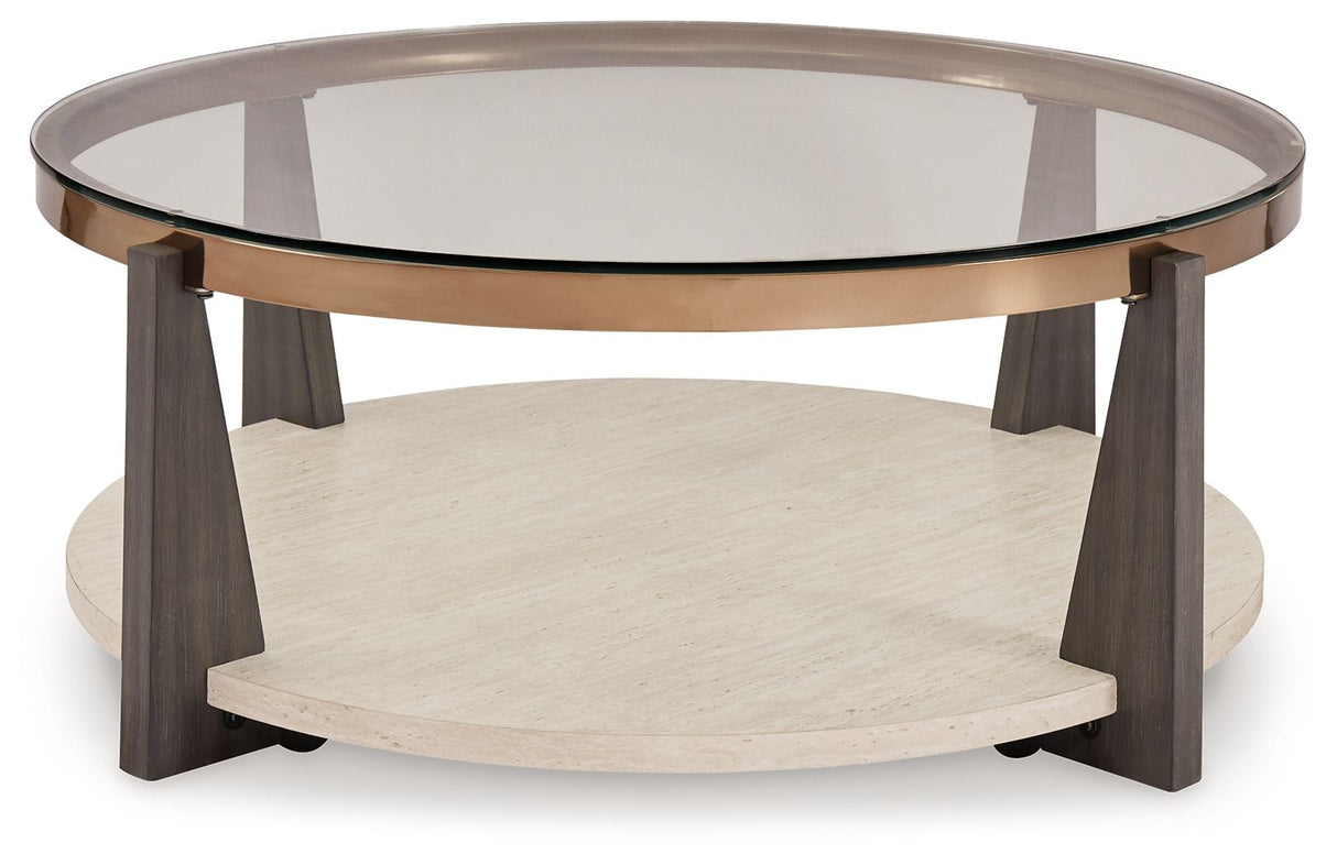 Signature Design by Ashley® Frazwa - Multi - Round Cocktail Table | Meri Furniture