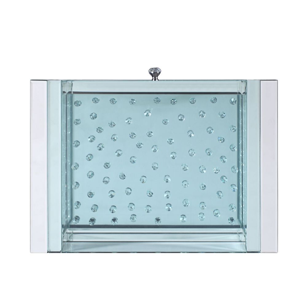 Nysa - 20" X 14" Accent Table - Mirrored & Faux Crystals