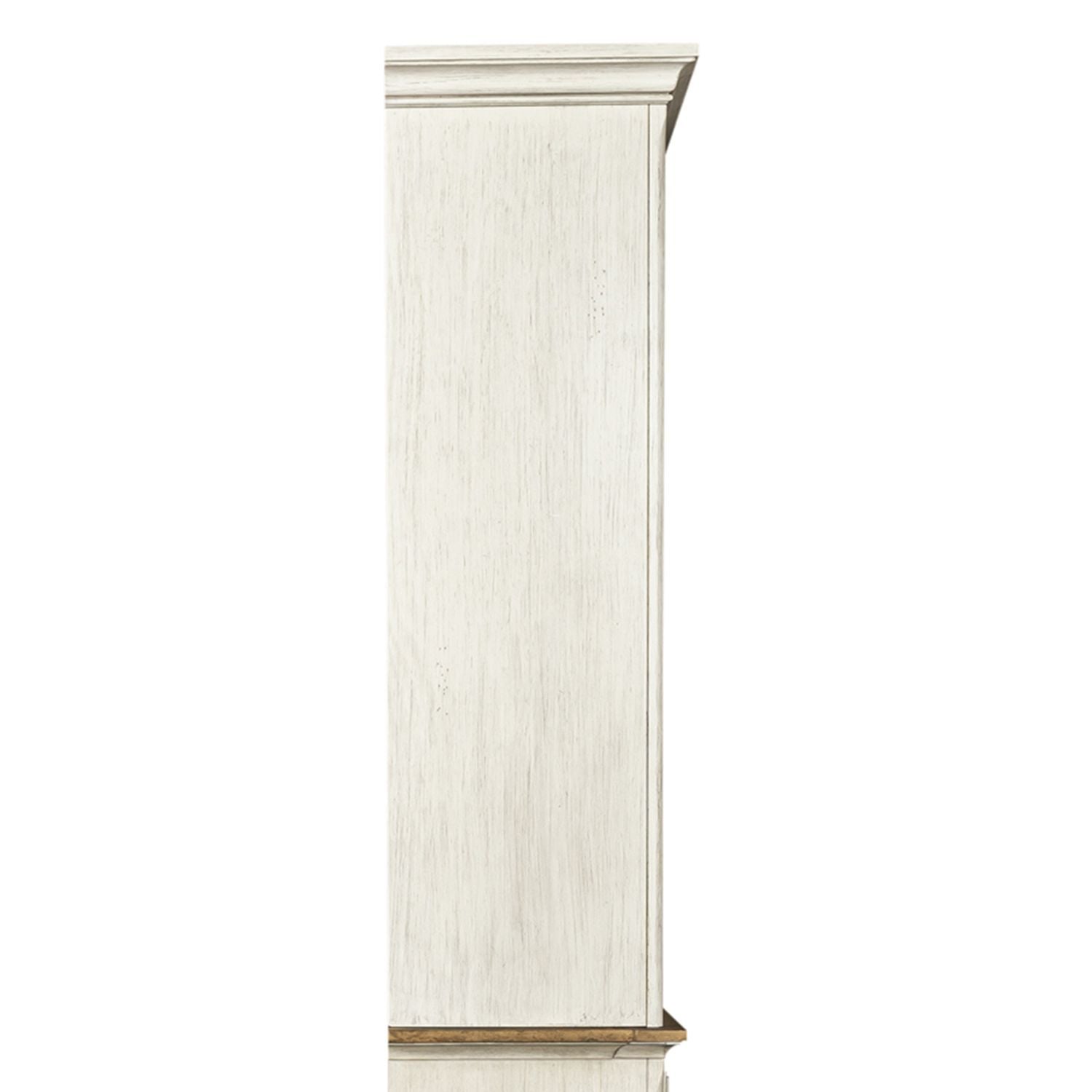 Farmhouse Reimagined - Entertainment Hutch - Antique White / Chestnut Tops
